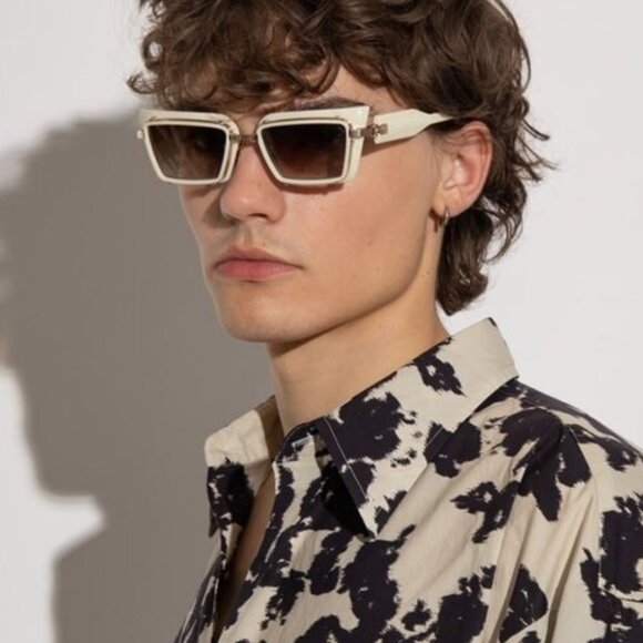 Balmain Men Sunglasses Bone Gold Brown Rectangle ADMIRABLE BPS-130C-52 NEW - Picture 11 of 13